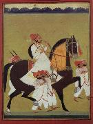 unknow artist, India Kumbhawat Kesari Singh to Prerd, a hookah smoking and accompanies of its servant shafts, Jodhpur